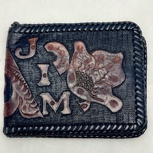 Vintage Handmade Tooled Leather Wallet